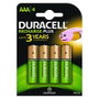 Duracell Pack de 4 pilas AAA HR3-B recargables 1,2V 750 mAh